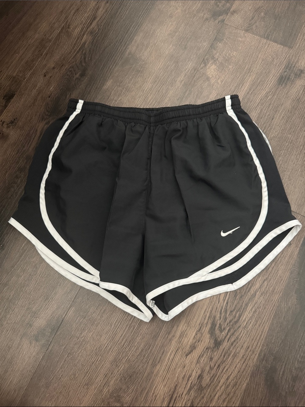 Nike Women’s Black Athletic Shorts with White Piping